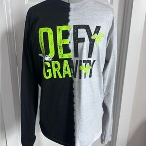 Wicked Defy Gravity Split Black & Gray Long Sleeve Tee